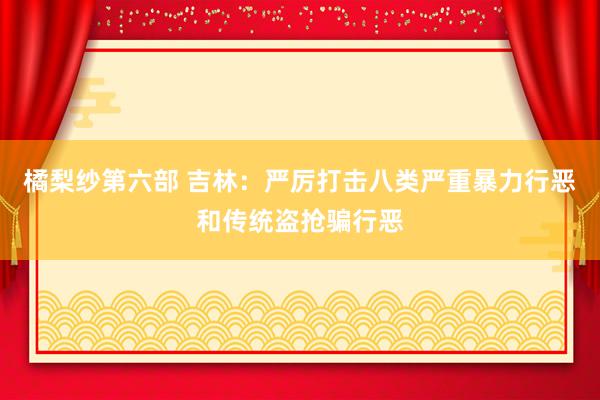 橘梨纱第六部 吉林：严厉打击八类严重暴力行恶和传统盗抢骗行恶